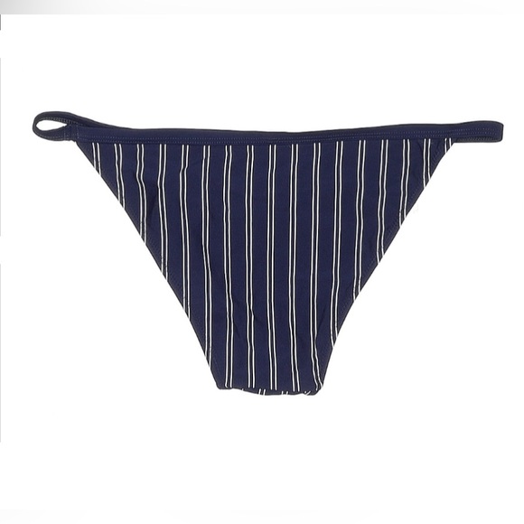Solid+Striped Bianca Top +Bottom Bikini Set - Navy/White Pinstripe Sz Small - Picture 7 of 7